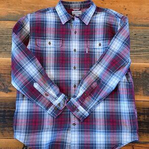 Carhartt Men's Heavyweight Plaid Print Long Sleeve Button-Down Flannel Shirt XL